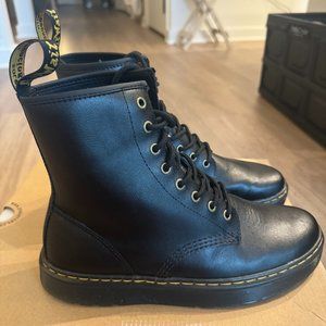 NEW! Dr. Marten Zavala black unisex smooth leather combat boots 9M/10L